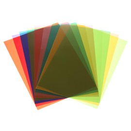 sourcing map 18 Pcs Colored Plastic Sheets, A4 Transparent Amber Film Color Correction Gel Light Filter Waterproof 11.7 x 8.3" Sheet for DIY Crafts,LED Lighting,Photo (9 Color)