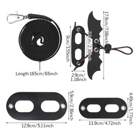 cobee Adjustable Lizard Leash, 3pcs Bearded Dragon Harness and Leash, 3 Size Reptile Leather Harness Bearded Dragon Rope with Cool Wings for Lizard Amphibians Chameleons Small Pet Animals(S, M, L)