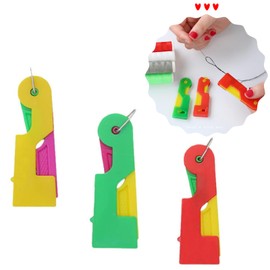 Automatic Needle Threaders, Reusable Needle Threader for Hand Sewing, Small Needle Eye Sewing Machine Needle Threader, Easy Self Threading Auto Sewing Threaders, Quick Needle Threader for Hand Sewing and DIY for All Sewing Enthusiasts (3)