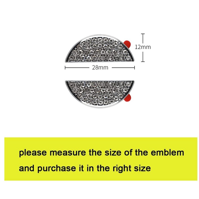 HIBEYO Bling Car Steering Wheel Logo Emblems Sticker Accessories Compatible