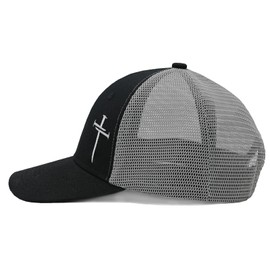 Christian Hats for Men Women, Embroidered Jesus Cross Trucker Hat Black