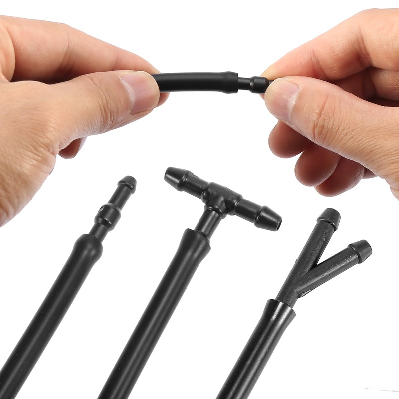 X AUTOHAUX Windshield Washer Jet Nozzle Hose Tube Kit 2