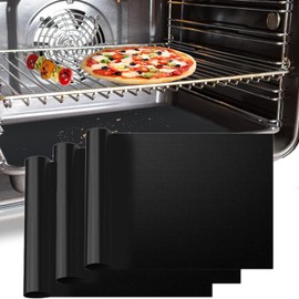 Universal Oven Liners Baking Mat, Non-Stick and Heavy-Duty Oven Liners for Bottom, Home Accessories Kitchen Reusable Non-Stick Oven Liners for Bottom of Oven, BBQ-3Pcs (40 * 33cm)