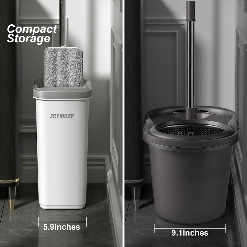 JOYMOOP Mop and Bucket with Wringer Set, Hands Free Flat