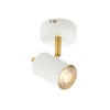 National Lighting Quinn Modern Single Matt White with Brushed Gold