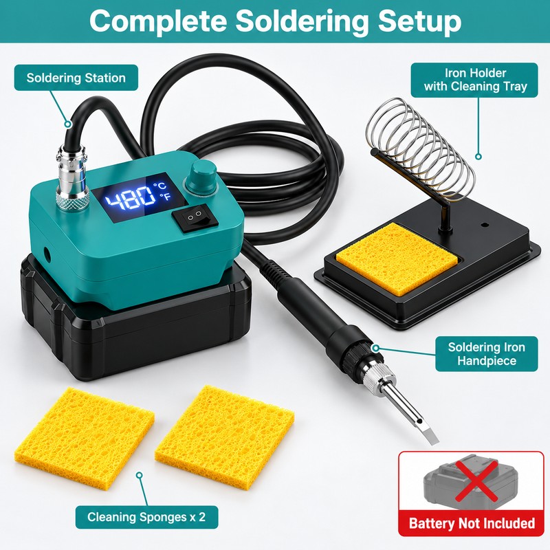 Cordless Soldering Iron Station for Electronics Repair – Digital Temperature