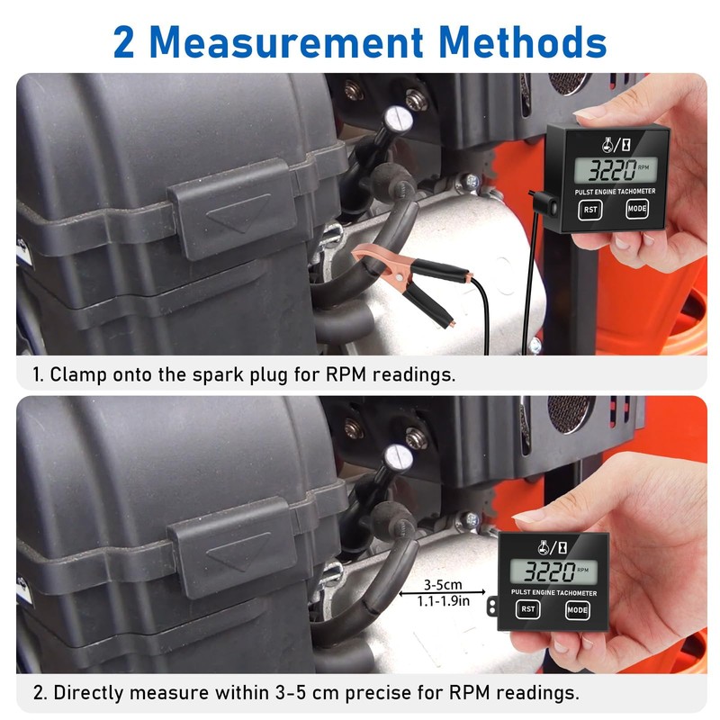 Linkstyle Small Engine Tachometer, Digital Tachometer Tach Gauge Reset Function