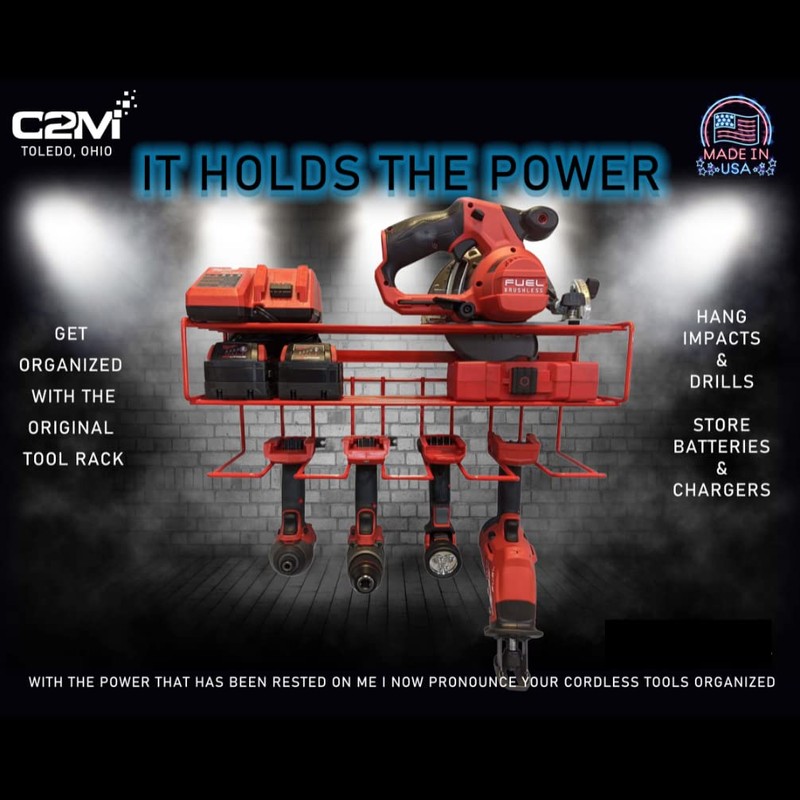 C2M Heavy Duty Floating Tool Shelf & Organizer | Wall