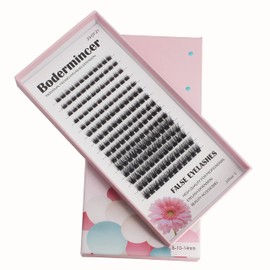 Bodermincer 180pcs D Curl Black/Brown 12-14-16mm Mixed/14-16-18mm Mixed Length EyeLashes Lash Cluster False Eyelashes (Black, Black 8-10-12mm Mixed)