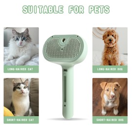 ZUMAEY Cat Steam Brush for Shedding Cat Brush for Indoor Cats Shedding Self Cleaning Spray Pet Hair Removal Comb Spray Pet Grooming Brush with Water for Clean (Green)