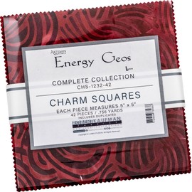 Lunn Studios Artisan Batiks Energy Geos 42 5-inch Squares Charm Pack Robert Kaufman CHS-1232-42, Assorted
