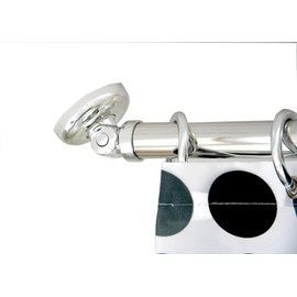 Ekershop Chrome Glossy Incline Wall Adaptor Bias Wall Holder Diameter 28 cm Shower Curtain Rod Angle Rod Roof