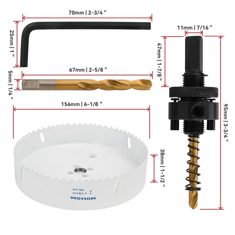 Mollom (156mm | 6-1/8") HSS M42 with 8% Cobalt BI-Metal