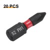 sourcing map 20pcs PH1 Phillips Screwdriver Bit 1/4" Hex Shank