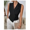 Floerns Women's Elegant Wrap Asymmetrical Hem Vest Waistcoat Button Blazer