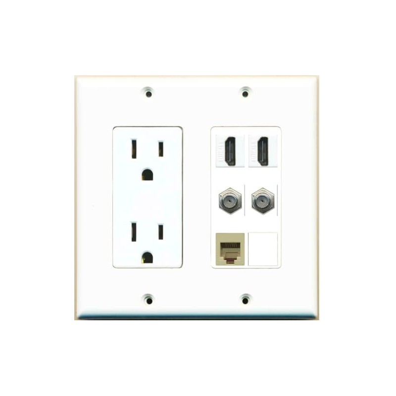 RiteAV [ 2 GANG ] 15 Amp Duplex Power Outlet
