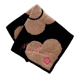 Mary Quant® 192005-1502-60 Women's Towel Handkerchief Towel (Black, Approx. 9.8 inches (25 cm), Handkerchief Towel, Women's, Antibacterial, Odor Resistant, Black