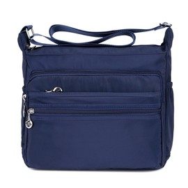 XUEREY Women's Multi-Pocket Casual Crossbody Handbags Waterproof Shoulder Nylon Bags (Navy)