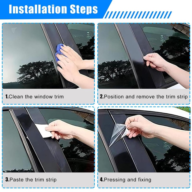 Priprilod Cover Pillar Posts Door Window Trim Gloss Black Fit