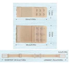 Priaora 12Pcs Bra Extender Women's Elastic Extenders, 9pcs Bra Strap Extension and 3 Pcs Adjustable Non-Slip Bra Strap Holder Bra Extender Bra Band3 Colors (3 Rows x 2 Hooks, 3 Rows x 3 Hooks)(K67-12)