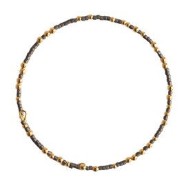 Lenny & Eva Confetti Bangles in Delicate Miyuki Glass and Gold Plated Beads, 2-3mm (Graphite)