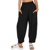 TARSE Womens Linen Palazzo Pants Summer Fall Boho High Waisted