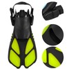 2Pcs Swim Fins Open Heel Diving Flippers Green Soft TPR