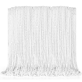 144PCS Bead Necklace, White Beaded Necklace Party Favors Bulk, 33" Mardi Gras Beads Necklaces Accessories, Festival Parade Throw Accessories for Baby Shower Wedding Birthday Celebrations Decorations