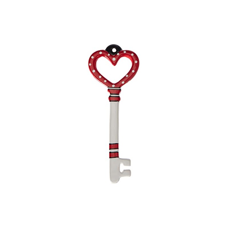 Egan Key Ceramic, White and Red, Unique