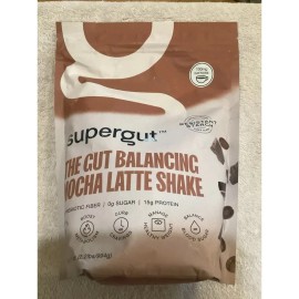 Supergut The Gut Balancing Mocha Latte Shake Prebiotic, 2.2 Lbs, Exp 04/26