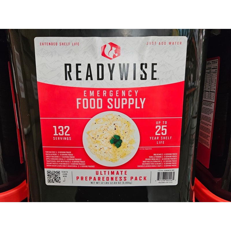 Readywise Emergency Food Supply, 132 Servings, 25 Year Shelf Life,
