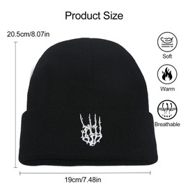 YAMEIZE Beanie Knitted Hats for - Women Men Beanie Hat Soft Slouchy Knitted Hat Autumn Winter Skull Cap Gothic Warm Hat Outdoor