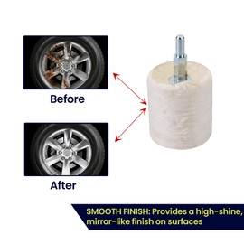 Dapetz ® 38mm Cylinder Polishing Mops Buffing & Polishing for Metal, Wood, and Plastic Drill Attachment with 1/4" Handle for Car Motorcycle Wheels Grinder Polisher