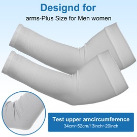 CIATBYYJ 2 Paar UV Schutz Armsleeve,Plus Size Armlinge,Volleyball Armschoner,Atmungsaktiv Ärmel,Schnelltrocknend Arm Sleeve Gaming,für Damen Herren Fußball Basketball Golf(Grau, Schwarz)