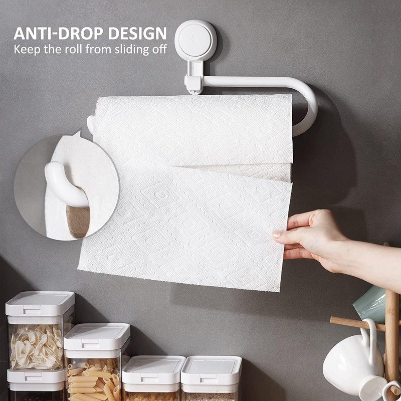 ARBAKS Suction Cup Paper Towel Holder Under Cabinet,No Drilling Towels