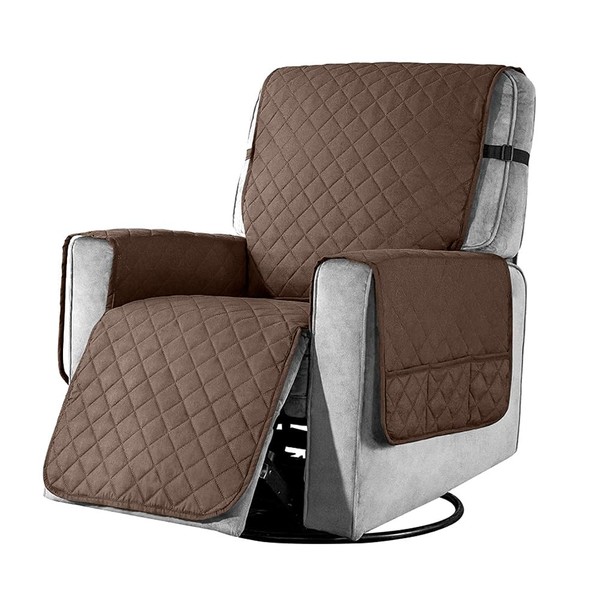 Recliner Chair Cover Pad with 6 Side Pockets, Reclining Chair