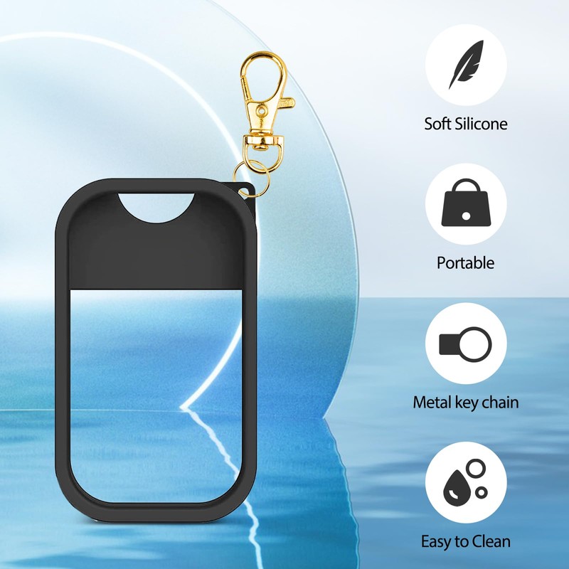 VANEST Silicone Case Compatible with Touchland Hand Sanitizer Spray (Black,