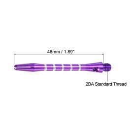 PATIKIL 48mm Dart Shafts, Medium 2BA Thread Aluminum Dart Stems Dart Accessories for Steel Tip - 9 Pack (Purple)