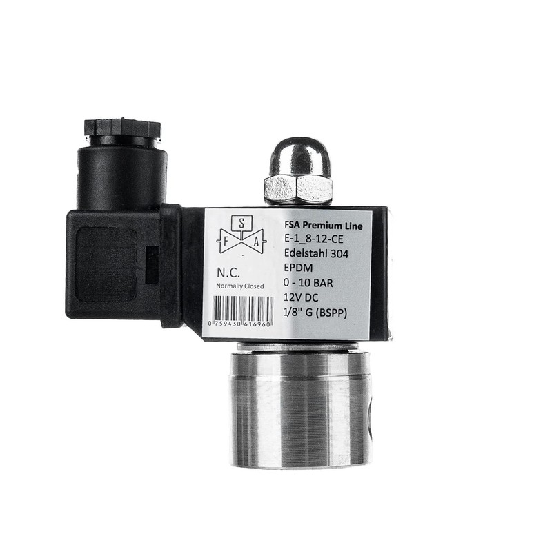 FSA Solenoid Valve Stainless Steel 304 1/8 Inch 12 V