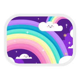 Mepal Children's Lunch Box - Bento Lunch Box Campus - Lunch Box with Bento Compartment and Fork - Meal Prep Box Clip Closure - BPA Free & Dishwasher Safe - Rainbow - 750 ml - Purple Rainbow