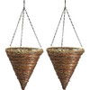 Green Thumb 12" Inch Rope & Fern Cone Shaped Hanging