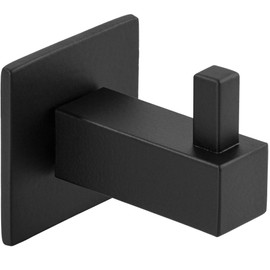 Gedotec Trinity Vintage Coat Hook Stainless Steel Black Matt Depth 40 mm Wall Hook Invisible Screwed Hook Single Hook Single Hook Square with Screws