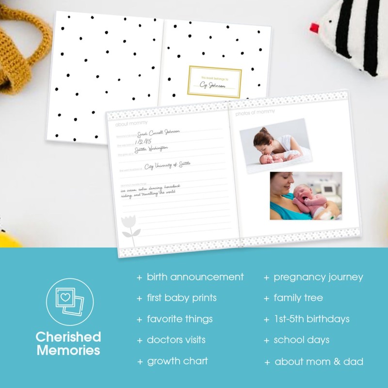 Pearhead Hello Baby First 5 Years Memory Book, Gender-Neutral Baby