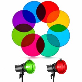 Alipis 8-Pack Colored Gel Filters, 4" Lighting Sheets for LED Stage & Photo