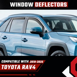 in-Channel Rain Guards Fit for Toyota RAV4 2019-2025 Black Extra Durable Shatterproof Side Window Deflectors, Window Visors, Wind Deflectors - 4 PCS