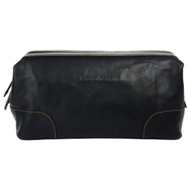 bruno banani Toiletry Bag Genuine Leather Men Women | | 021130, black