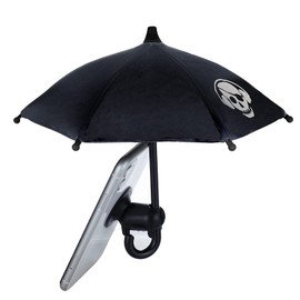 AMEBAE Phone Umbrella for Sun with Suction Cup Stand, Sun Shield with Suction Cup Mount Phone Holder Anti-Refection Block Glare, Creative Outdoor Cell Phone Holder Sun Shade (Black)