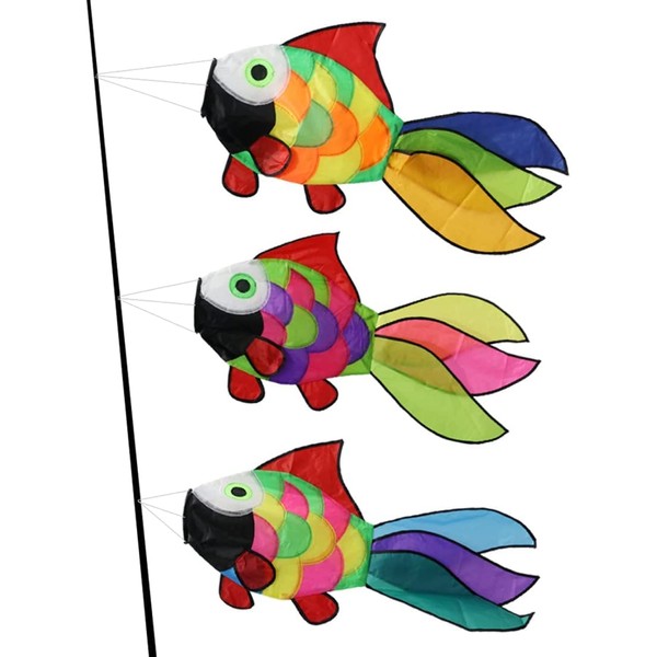 9KM DWLIFE 3Pcs Rainbow Fish Windsock Cute Wind Spinner 32