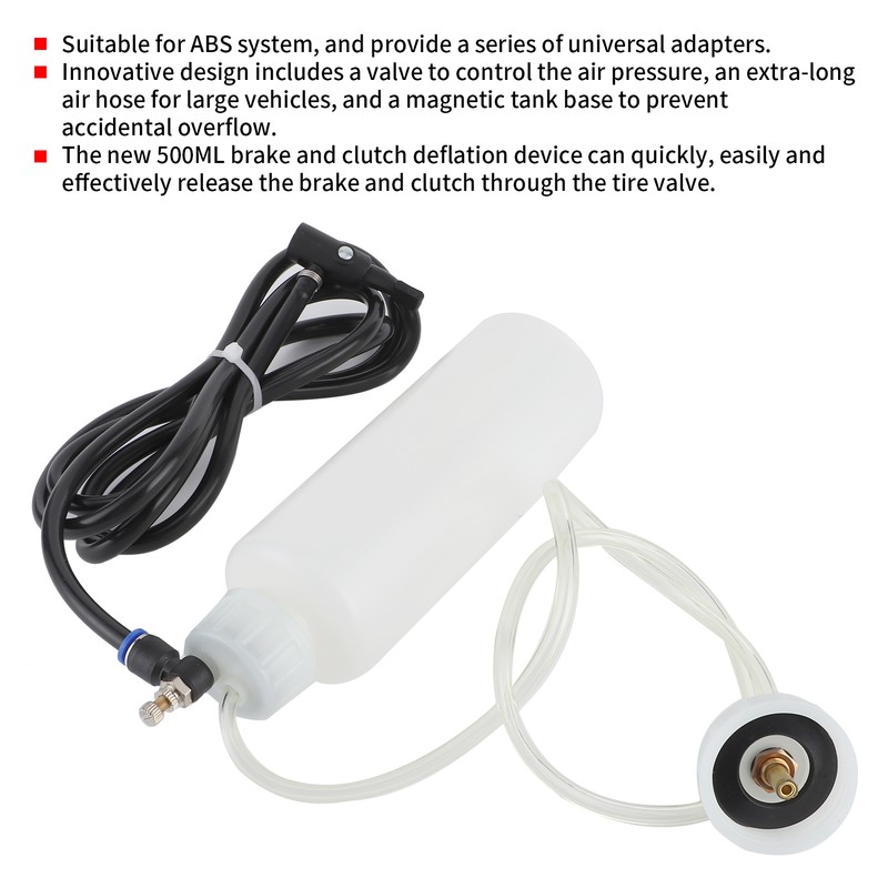 Car Brake Bleeding Clutch Fluid Bleeder Kit Vacuum Pump 500ml