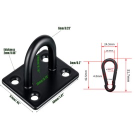 JUTOSU Ceiling Hook Pad Eye Plate Rectangular Eye Plate Wall Mounted Pad Eye for Ceiling Hanging Eye Durable Wall Ceiling Mount Hook U Shape Fixing Hardware Hardware Corrosion Resistant Stop for High